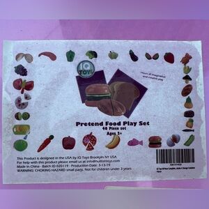 Pretend food play set. 40 pieces set. Ages 2+